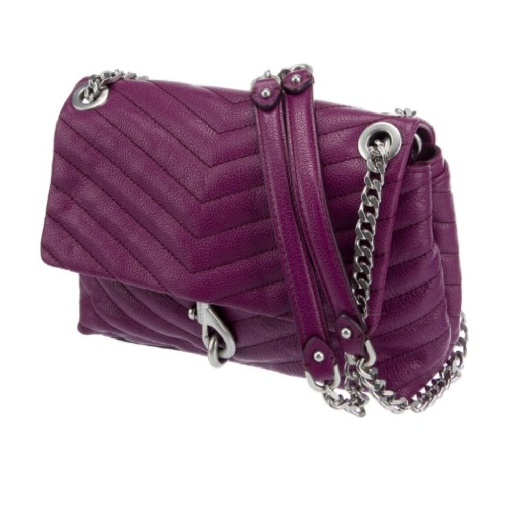 Rebecca Minkoff Edie Long Shoulder Crossbody Chevron Quilted Leather Bag - Picture 3 of 6